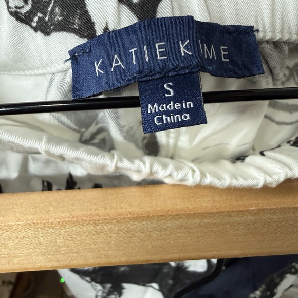 Katie Kime Marfa Texas Toile Pajama Pants Set White & Black Cowboy Western Sz S - Picture 10 of 12